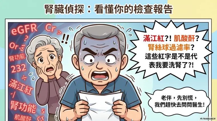 腎功能檢查報告怎麼看？ 衛教漫畫封面